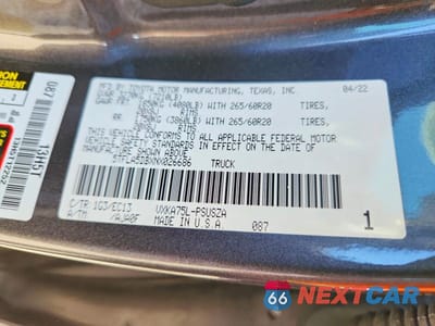 Zdjęcie 12 z 12 samochodu: 2022 TOYOTA TUNDRA SR5 VIN:5TFLA5DBXNX026686 - miniatura