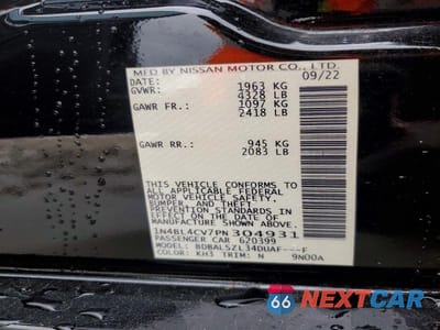 Zdjęcie 12 z 12 samochodu: 2023 NISSAN ALTIMA 2.5 SR VIN:1N4BL4CV7PN304931 - miniatura