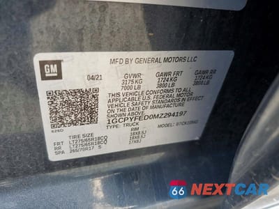 Zdjęcie 12 z 12 samochodu: 2021 CHEVROLET SILVERADO K1500 LT TRAIL BOSS VIN:1GCPYFED0MZ294197 - miniatura