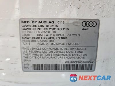 Zdjęcie 12 z 12 samochodu: 2016 AUDI Q3 PREMIUM PLUS VIN:WA1BFCFS6GR015054 - miniatura