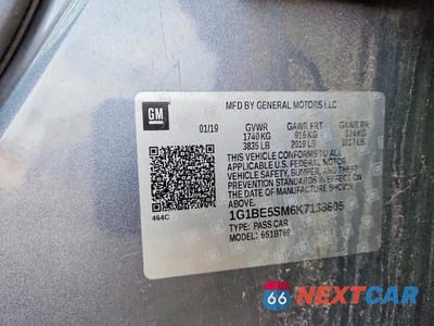 Zdjęcie 12 z 12 samochodu: 2019 CHEVROLET CRUZE LT VIN:1G1BE5SM6K7138605 - miniatura