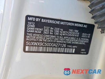 Zdjęcie 13 z 13 samochodu: 2013 BMW X3 XDRIVE28I VIN:5UXWX9C50D0A27126 - miniatura