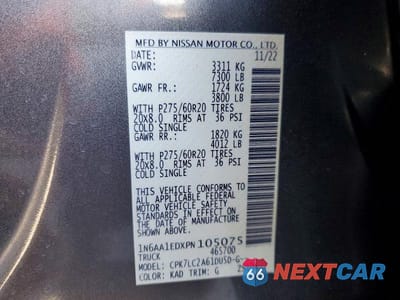 Zdjęcie 12 z 12 samochodu: 2023 NISSAN TITAN SV VIN:1N6AA1EDXPN105075 - miniatura