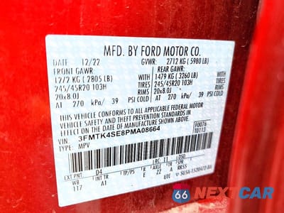 Zdjęcie 12 z 12 samochodu: 2023 FORD MUSTANG MACH-E GT VIN:3FMTK4SE8PMA08664 - miniatura