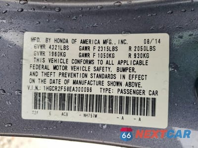 Zdjęcie 13 z 13 samochodu: 2014 HONDA ACCORD SPORT VIN:1HGCR2F58EA300096 - miniatura