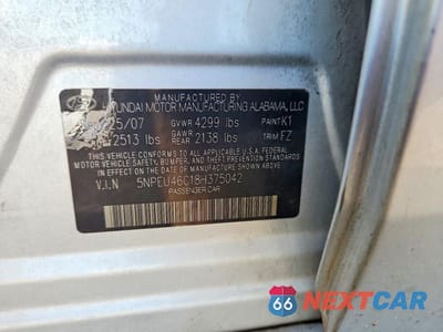 Zdjęcie 12 z 12 samochodu: 2008 HYUNDAI SONATA SE VIN:5NPEU46C18H375042 - miniatura