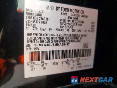 Zdjęcie 13 z 13 samochodu: 2021 FORD MUSTANG MACH-E PREMIUM VIN:3FMTK3SU5MMA58497 - miniatura