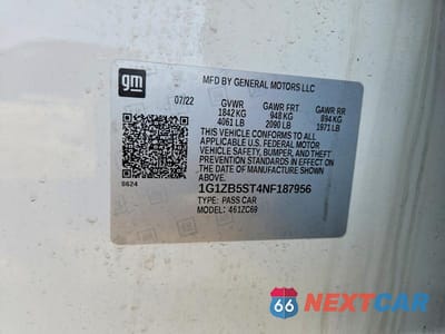 Zdjęcie 12 z 12 samochodu: 2022 CHEVROLET MALIBU LS VIN:1G1ZB5ST4NF187956 - miniatura