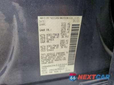 Zdjęcie 13 z 13 samochodu: 2015 NISSAN TITAN S VIN:1N6BA0EK3FN510304 - miniatura