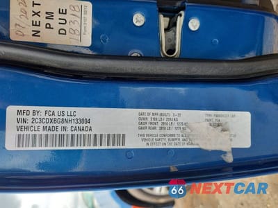 Zdjęcie 12 z 12 samochodu: 2022 DODGE CHARGER SXT VIN:2C3CDXBG8NH133004 - miniatura