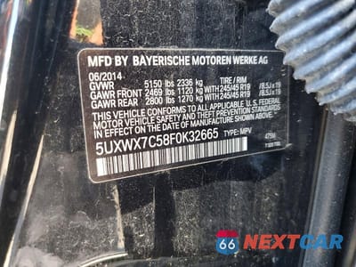 Zdjęcie 12 z 12 samochodu: 2015 BMW X3 XDRIVE35I VIN:5UXWX7C58F0K32665 - miniatura