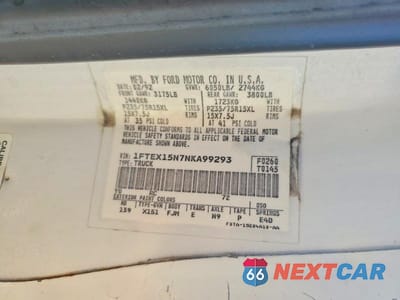 Zdjęcie 13 z 13 samochodu: 1992 FORD F150 VIN:1FTEX15N7NKA99293 - miniatura