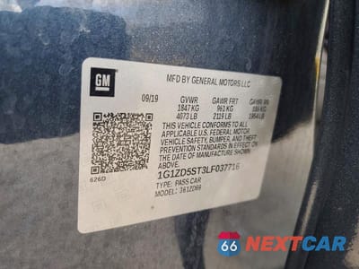 Zdjęcie 12 z 12 samochodu: 2020 CHEVROLET MALIBU LT VIN:1G1ZD5ST3LF037716 - miniatura