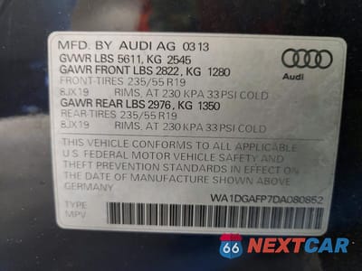 Zdjęcie 13 z 13 samochodu: 2013 AUDI Q5 PREMIUM PLUS VIN:WA1DGAFP7DA080852 - miniatura