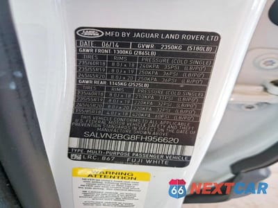Zdjęcie 13 z 13 samochodu: 2015 LAND ROVER RANGE ROVER EVOQUE PURE VIN:SALVN2BG8FH956620 - miniatura
