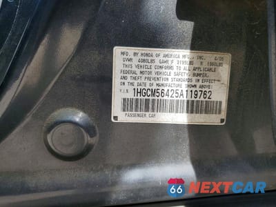 Zdjęcie 13 z 13 samochodu: 2005 HONDA ACCORD LX VIN:1HGCM56425A119762 - miniatura