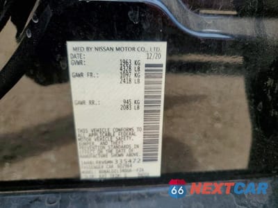 Zdjęcie 13 z 13 samochodu: 2021 NISSAN ALTIMA S VIN:1N4BL4BV6MN335472 - miniatura