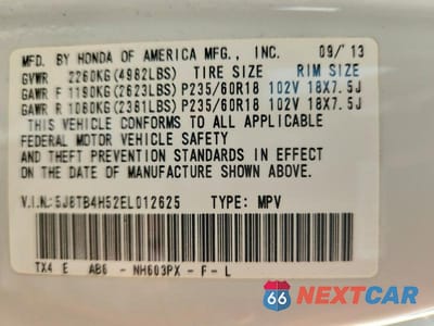 Zdjęcie 13 z 13 samochodu: 2014 ACURA RDX TECHNOLOGY VIN:5J8TB4H52EL012625 - miniatura