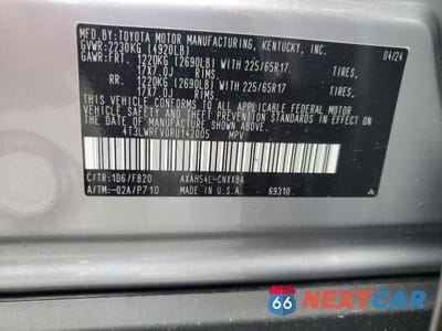 Zdjęcie 13 z 13 samochodu: 2024 TOYOTA RAV4 LE VIN:4T3LWRFV0RU142005 - miniatura