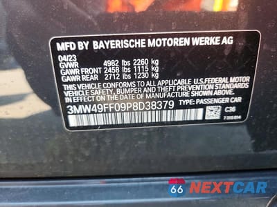 Zdjęcie 12 z 12 samochodu: 2023 BMW M340XI VIN:3MW49FF09P8D38379 - miniatura