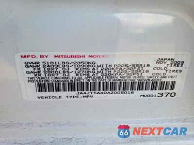 Zdjęcie 12 z 12 samochodu: 2010 MITSUBISHI OUTLANDER GT VIN:JA4JT5AX0AZ005016 - miniatura
