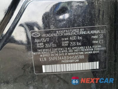 Zdjęcie 12 z 12 samochodu: 2017 HYUNDAI SONATA SPORT 2.0T VIN:5NPE34AB3HH585188 - miniatura
