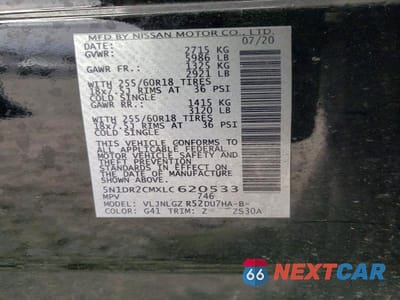 Zdjęcie 13 z 13 samochodu: 2020 NISSAN PATHFINDER SL VIN:5N1DR2CMXLC620533 - miniatura