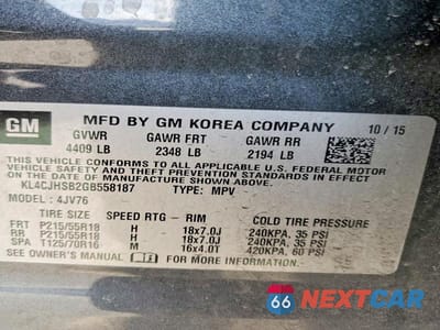 Zdjęcie 12 z 12 samochodu: 2016 BUICK ENCORE PREMIUM VIN:KL4CJHSB2GB558187 - miniatura