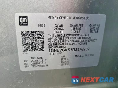 Zdjęcie 13 z 13 samochodu: 2024 CHEVROLET TRAVERSE LT VIN:1GNEVGKS7RJ176959 - miniatura