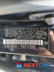 Zdjęcie 13 z 13 samochodu: 2019 LEXUS ES 300H VIN:JTHB21B16K2024209 - miniatura