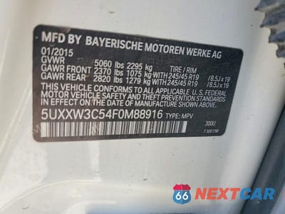 Zdjęcie 13 z 13 samochodu: 2015 BMW X4 XDRIVE28I VIN:5UXXW3C54F0M88916 - miniatura