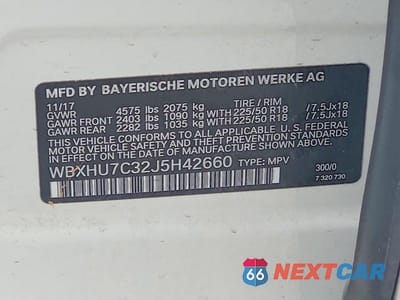 Zdjęcie 12 z 12 samochodu: 2018 BMW X1 SDRIVE28I VIN:WBXHU7C32J5H42660 - miniatura