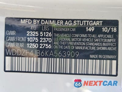 Zdjęcie 12 z 12 samochodu: 2019 MERCEDES-BENZ E 300 VIN:WDDZF4JB6KA563909 - miniatura
