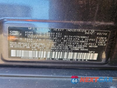 Zdjęcie 13 z 13 samochodu: 2013 SUBARU OUTBACK 2.5I LIMITED VIN:4S4BRBKC8D3300922 - miniatura