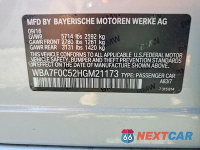 Zdjęcie 13 z 13 samochodu: 2017 BMW 750 I VIN:WBA7F0C52HGM21173 - miniatura
