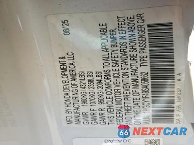 Zdjęcie 13 z 13 samochodu: 2025 HONDA ACCORD SE VIN:1HGCY1F49SA058662 - miniatura