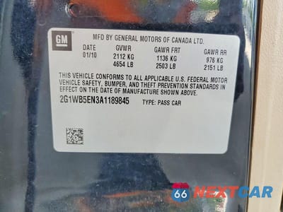 Zdjęcie 12 z 12 samochodu: 2010 CHEVROLET IMPALA LT VIN:2G1WB5EN3A1189845 - miniatura