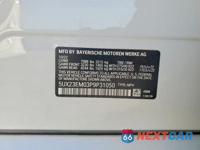 Zdjęcie 13 z 13 samochodu: 2023 BMW X7 XDRIVE40I VIN:5UX23EM03P9P31050 - miniatura