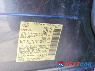 Zdjęcie 13 z 13 samochodu: 2017 NISSAN MURANO SV VIN:5N1AZ2MH9HN124171 - miniatura