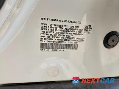 Zdjęcie 14 z 14 samochodu: 2017 HONDA PILOT EXL VIN:5FNYF5H53HB003311 - miniatura