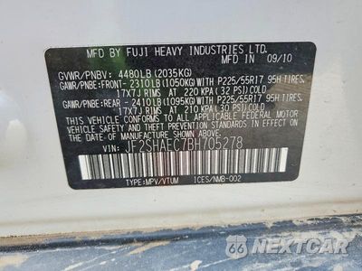 Zdjęcie 13 z 13 samochodu: 2011 SUBARU FORESTER LIMITED VIN:JF2SHAEC7BH705278 - miniatura