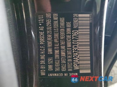 Zdjęcie 12 z 12 samochodu: 2012 PORSCHE PANAMERA 2 VIN:WP0AA2A73CL017760 - miniatura