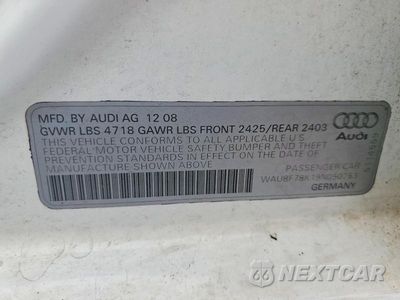 Zdjęcie 12 z 12 samochodu: 2009 AUDI A4 PRESTIGE VIN:WAUBF78K19N050263 - miniatura