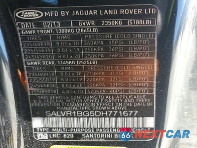 Zdjęcie 12 z 12 samochodu: 2013 LAND ROVER RANGE ROVER EVOQUE PURE PREMIUM VIN:SALVR1BG5DH771677 - miniatura