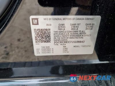 Zdjęcie 12 z 12 samochodu: 2018 CHEVROLET SILVERADO VIN:2GCRCREC7J1109843 - miniatura