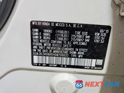 Zdjęcie 13 z 13 samochodu: 2016 HONDA HR-V EX VIN:3CZRU6H54GM706632 - miniatura