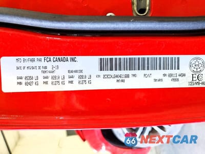 Zdjęcie 12 z 12 samochodu: 2019 DODGE CHARGER SXT VIN:2C3CDXJG4KH611688 - miniatura