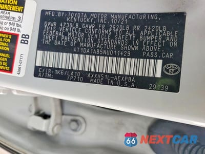Zdjęcie 12 z 12 samochodu: 2022 TOYOTA AVALON LIMITED VIN:4T1DA1AB5NU011429 - miniatura