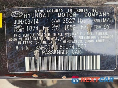 Zdjęcie 12 z 12 samochodu: 2014 HYUNDAI ACCENT VIN:KMHCT4AE8EU741837 - miniatura