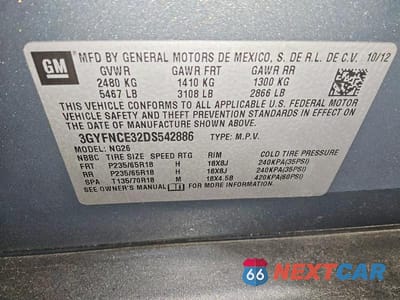Zdjęcie 13 z 13 samochodu: 2013 CADILLAC SRX LUXURY COLLECTION VIN:3GYFNCE32DS542886 - miniatura